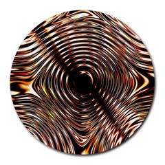 Gold Waves Circles Water Wave Circle Rings Round Mousepads