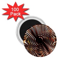 Gold Waves Circles Water Wave Circle Rings 1 75  Magnets (100 Pack) 