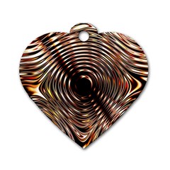 Gold Waves Circles Water Wave Circle Rings Dog Tag Heart (two Sides)