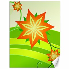 Graphics Summer Flower Floral Sunflower Star Orange Green Yellow Canvas 36  X 48  