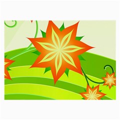 Graphics Summer Flower Floral Sunflower Star Orange Green Yellow Large Glasses Cloth by Alisyart