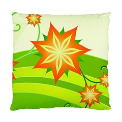 Graphics Summer Flower Floral Sunflower Star Orange Green Yellow Standard Cushion Case (one Side)