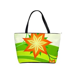 Graphics Summer Flower Floral Sunflower Star Orange Green Yellow Shoulder Handbags by Alisyart