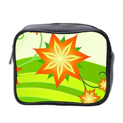 Graphics Summer Flower Floral Sunflower Star Orange Green Yellow Mini Toiletries Bag 2-side