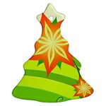 Graphics Summer Flower Floral Sunflower Star Orange Green Yellow Ornament (Christmas Tree)  Front