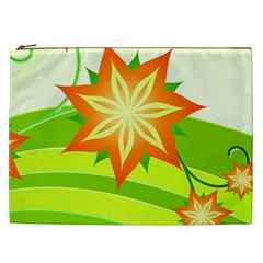 Graphics Summer Flower Floral Sunflower Star Orange Green Yellow Cosmetic Bag (xxl) 