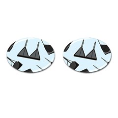 Grown Ups Guide To Underwear Opener Black Blue Cufflinks (oval)