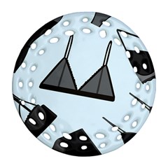 Grown Ups Guide To Underwear Opener Black Blue Ornament (round Filigree)