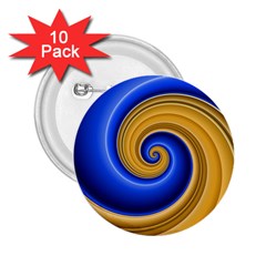 Golden Spiral Gold Blue Wave 2 25  Buttons (10 Pack)  by Alisyart