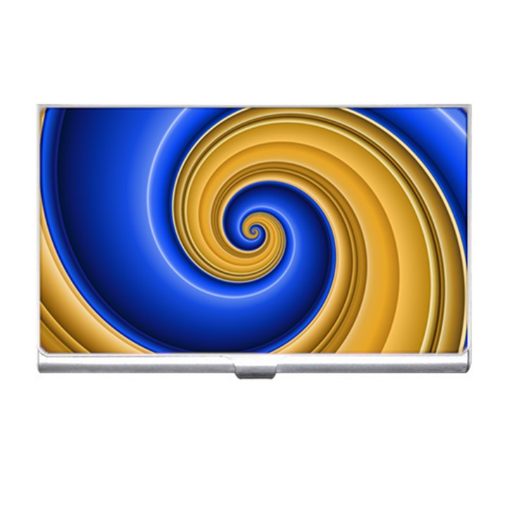 Golden Spiral Gold Blue Wave Business Card Holders