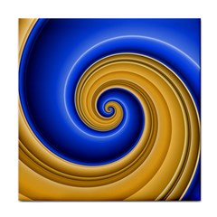 Golden Spiral Gold Blue Wave Face Towel