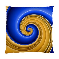 Golden Spiral Gold Blue Wave Standard Cushion Case (one Side)