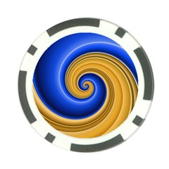 Golden Spiral Gold Blue Wave Poker Chip Card Guard (10 Pack) by Alisyart