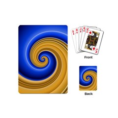 Golden Spiral Gold Blue Wave Playing Cards (mini) 