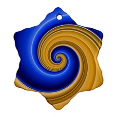 Golden Spiral Gold Blue Wave Ornament (snowflake)