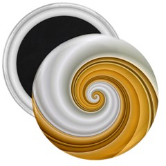 Golden Spiral Gold White Wave 3  Magnets by Alisyart