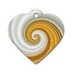 Golden Spiral Gold White Wave Dog Tag Heart (One Side) Front