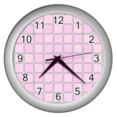 Light Pastel Pink Wall Clocks (silver)  by Alisyart