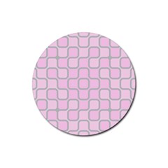 Light Pastel Pink Rubber Round Coaster (4 Pack) 