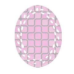 Light Pastel Pink Oval Filigree Ornament (two Sides)