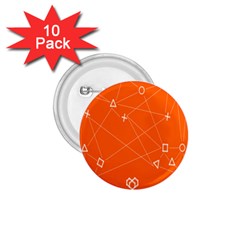 Leadership Deep Dive Orange Line Circle Plaid Triangle 1 75  Buttons (10 Pack)