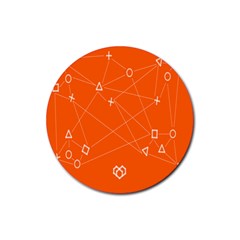 Leadership Deep Dive Orange Line Circle Plaid Triangle Rubber Coaster (round)  by Alisyart