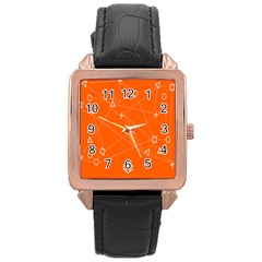 Leadership Deep Dive Orange Line Circle Plaid Triangle Rose Gold Leather Watch  by Alisyart