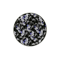 Flourish Floral Purple Grey Black Flower Hat Clip Ball Marker (4 Pack)