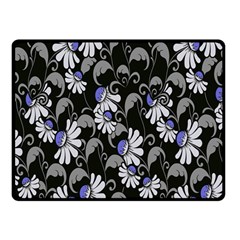 Flourish Floral Purple Grey Black Flower Double Sided Fleece Blanket (small) 