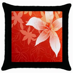 Lily Flowers Graphic White Orange Throw Pillow Case (black) by Alisyart