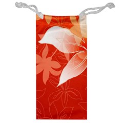 Lily Flowers Graphic White Orange Jewelry Bag