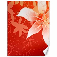 Lily Flowers Graphic White Orange Canvas 18  X 24  
