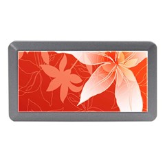 Lily Flowers Graphic White Orange Memory Card Reader (mini)