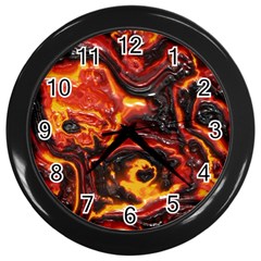 Lava Active Volcano Nature Wall Clocks (black) by Alisyart