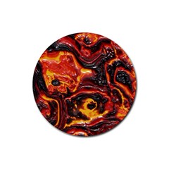 Lava Active Volcano Nature Rubber Round Coaster (4 Pack)  by Alisyart