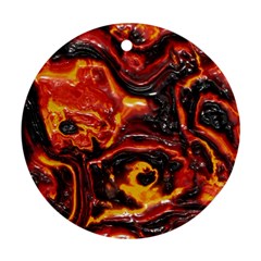 Lava Active Volcano Nature Round Ornament (two Sides)