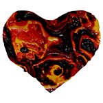 Lava Active Volcano Nature Large 19  Premium Flano Heart Shape Cushions Back