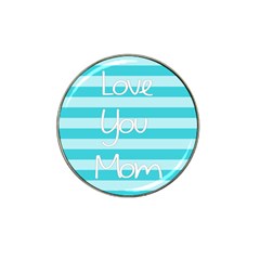 Love You Mom Stripes Line Blue Hat Clip Ball Marker (10 Pack)