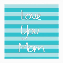 Love You Mom Stripes Line Blue Medium Glasses Cloth (2-side) by Alisyart