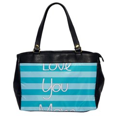 Love You Mom Stripes Line Blue Office Handbags