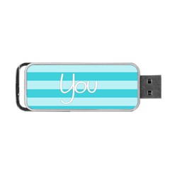 Love You Mom Stripes Line Blue Portable Usb Flash (one Side) by Alisyart