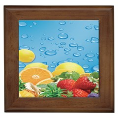 Fruit Water Bubble Lime Blue Framed Tiles