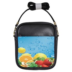 Fruit Water Bubble Lime Blue Girls Sling Bags