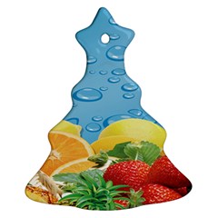 Fruit Water Bubble Lime Blue Christmas Tree Ornament (two Sides)