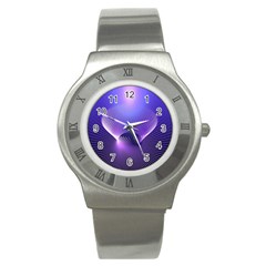 Lines Lights Space Blue Purple Stainless Steel Watch