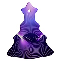 Lines Lights Space Blue Purple Ornament (christmas Tree) 