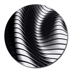 Metallic Waves Round Mousepads by Alisyart