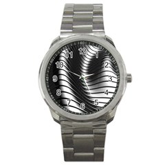 Metallic Waves Sport Metal Watch by Alisyart