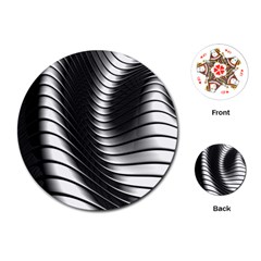 Metallic Waves Playing Cards (round) 