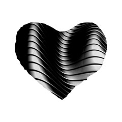 Metallic Waves Standard 16  Premium Heart Shape Cushions by Alisyart